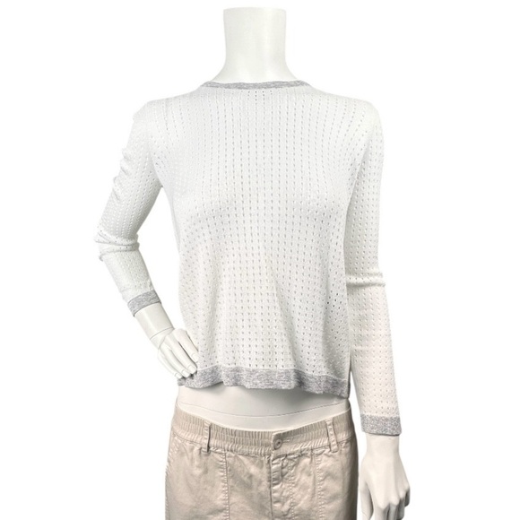 NWOT Rag & Bone Ariana White Perforated Pullover Sweater Size X-Small - Picture 3 of 10
